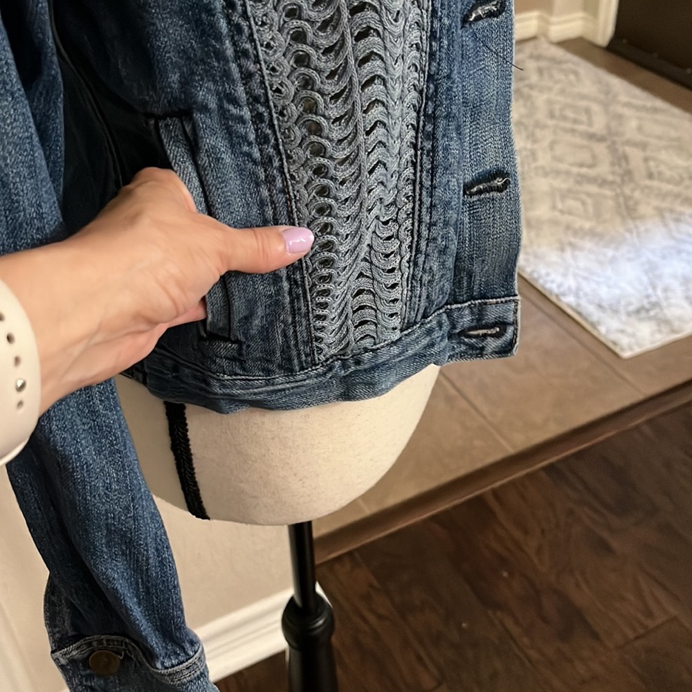 Rag & bone blue denim with crochet jean jacket - Picture 8 of 17